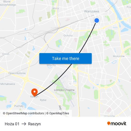 Hoża 01 to Raszyn map