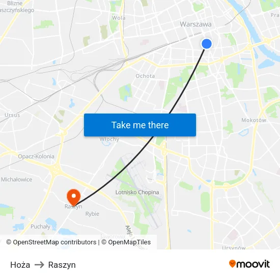 Hoża to Raszyn map