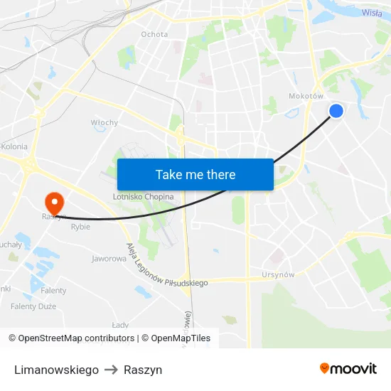 Limanowskiego to Raszyn map
