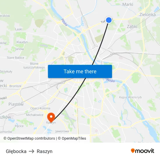 Głębocka to Raszyn map