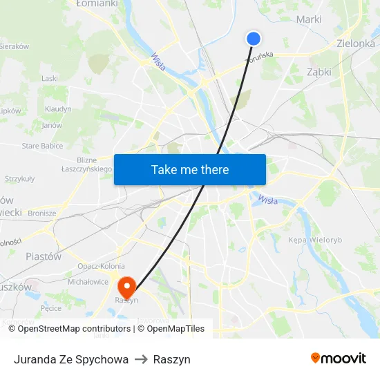 Juranda Ze Spychowa to Raszyn map