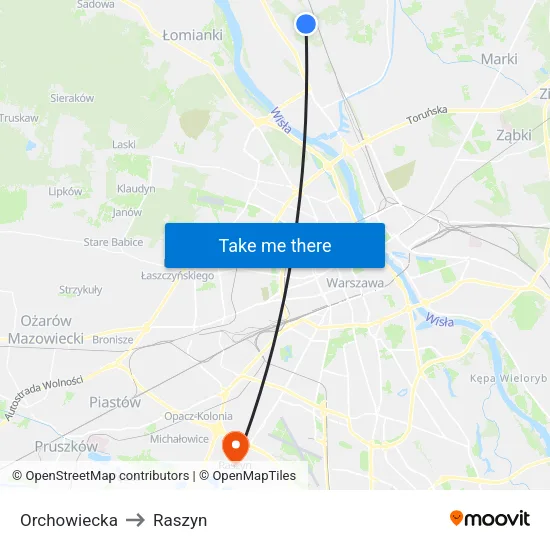 Orchowiecka to Raszyn map