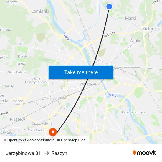 Jarzębinowa 01 to Raszyn map