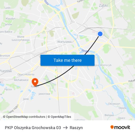 PKP Olszynka Grochowska 03 to Raszyn map