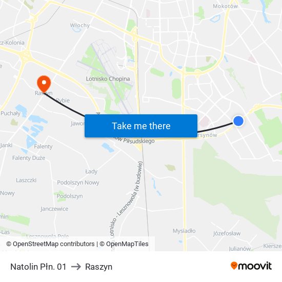 Natolin Płn. to Raszyn map