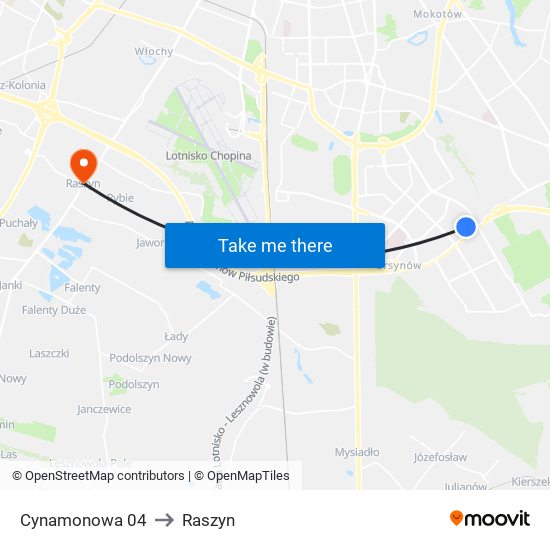 Cynamonowa 04 to Raszyn map