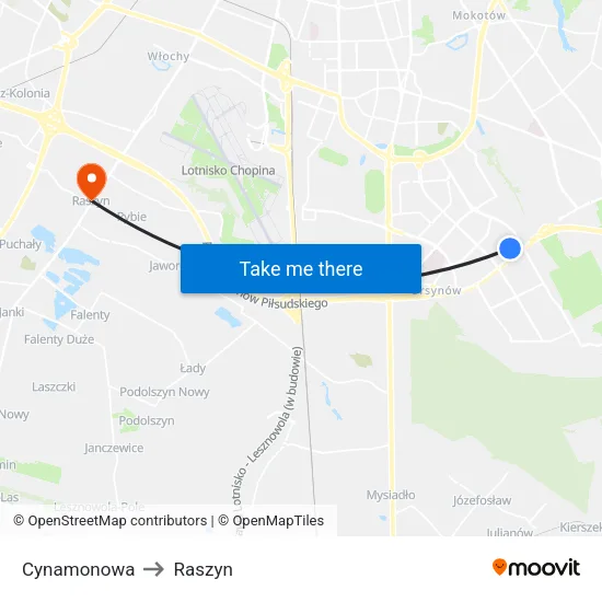 Cynamonowa to Raszyn map