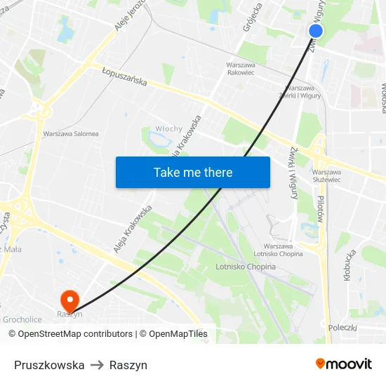 Pruszkowska to Raszyn map