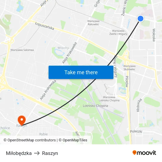 Miłobędzka to Raszyn map