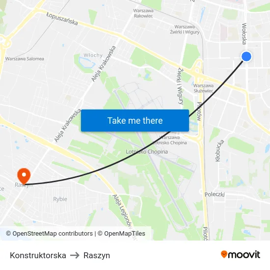 Konstruktorska to Raszyn map