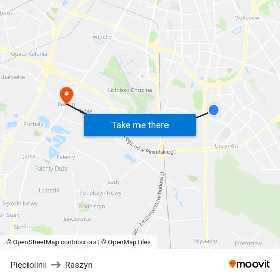 Pięciolinii to Raszyn map