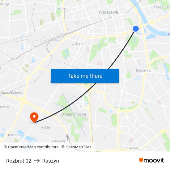 Rozbrat to Raszyn map