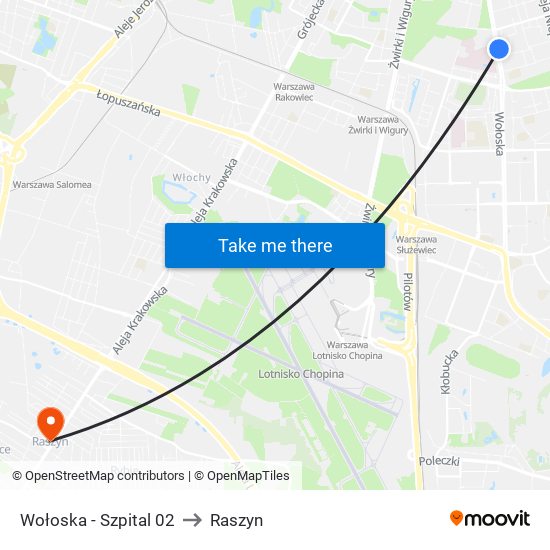 Wołoska - Szpital 02 to Raszyn map