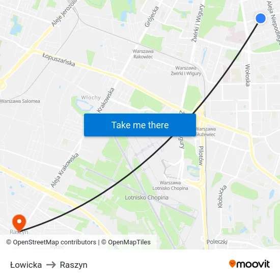 Łowicka to Raszyn map