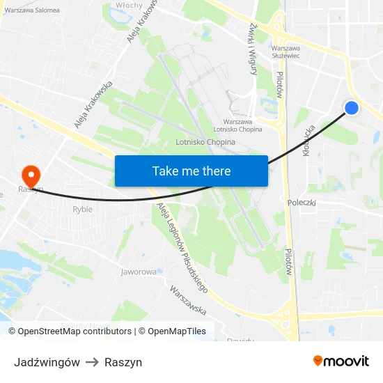 Jadźwingów to Raszyn map