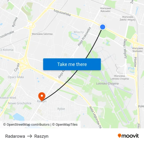 Radarowa to Raszyn map