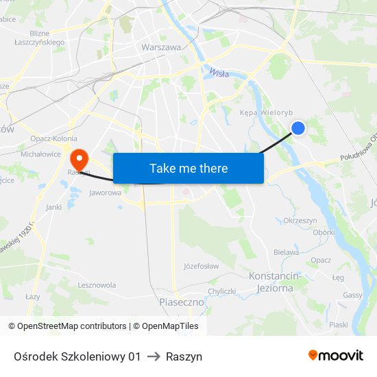 Ośrodek Szkoleniowy 01 to Raszyn map