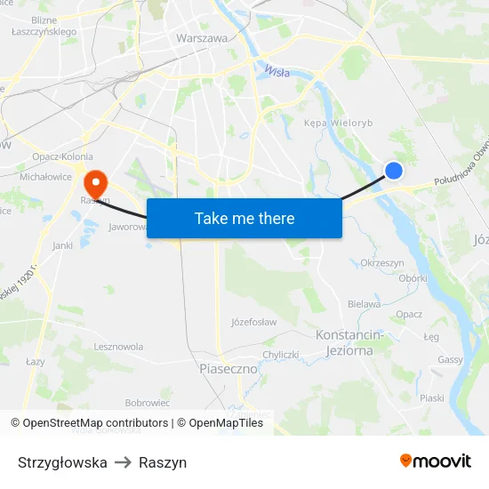Strzygłowska to Raszyn map