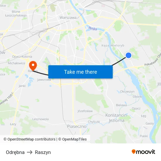 Odrębna to Raszyn map