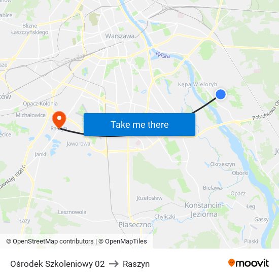 Ośrodek Szkoleniowy 02 to Raszyn map