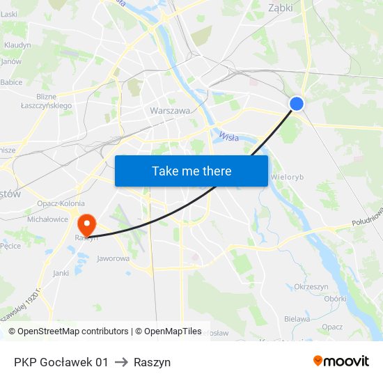 PKP Gocławek 01 to Raszyn map