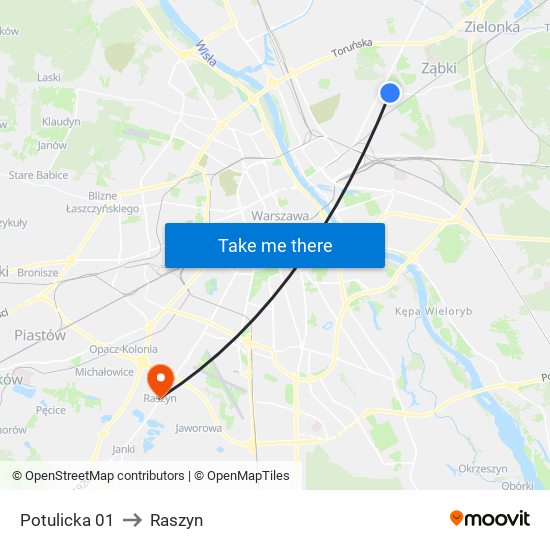 Potulicka 01 to Raszyn map