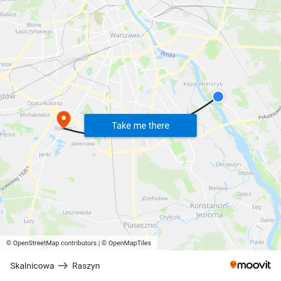 Skalnicowa to Raszyn map
