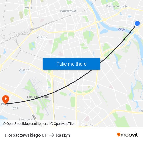 Horbaczewskiego 01 to Raszyn map