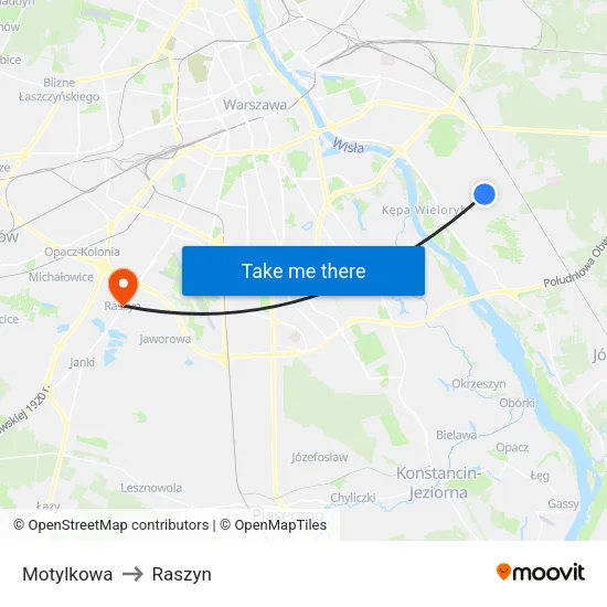 Motylkowa to Raszyn map