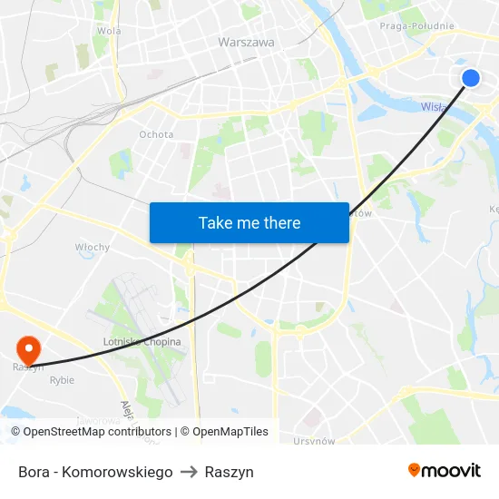 Bora - Komorowskiego to Raszyn map