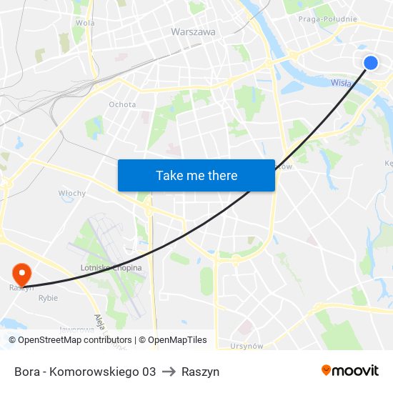 Bora - Komorowskiego 03 to Raszyn map