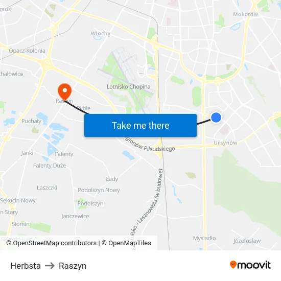 Herbsta to Raszyn map