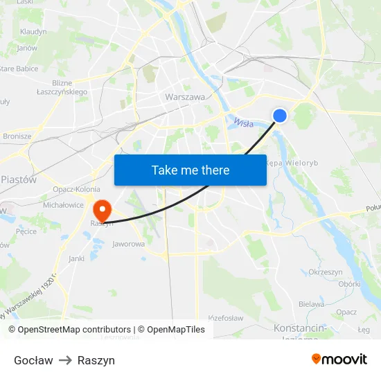 Gocław to Raszyn map