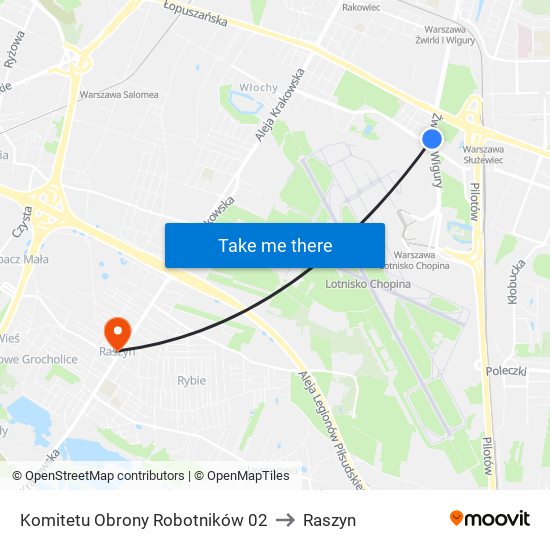 Komitetu Obrony Robotników to Raszyn map