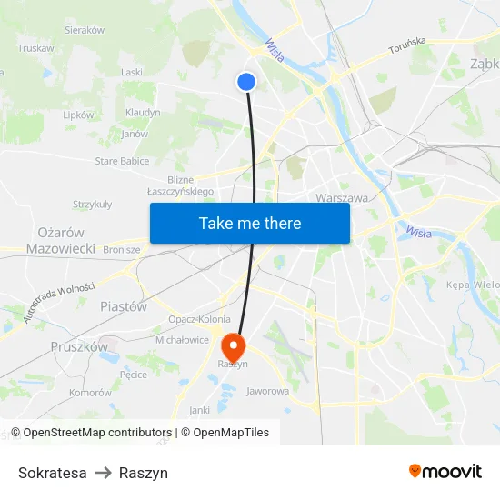 Sokratesa to Raszyn map