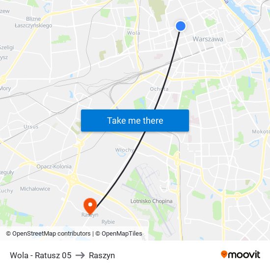 Wola - Ratusz 05 to Raszyn map