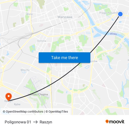 Poligonowa to Raszyn map