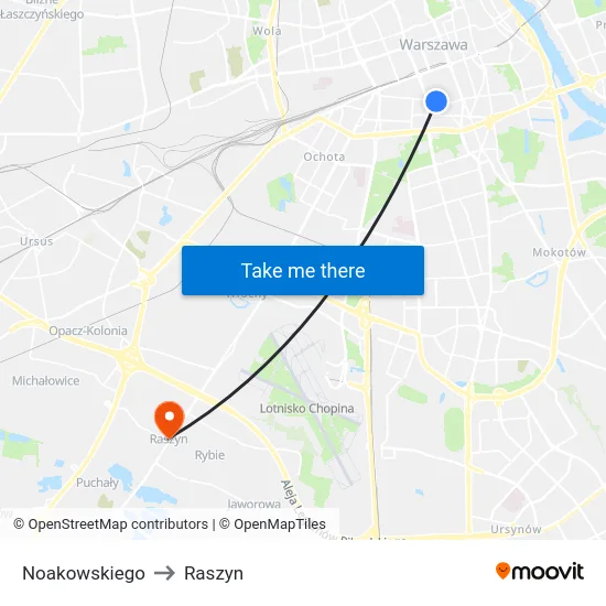 Noakowskiego to Raszyn map