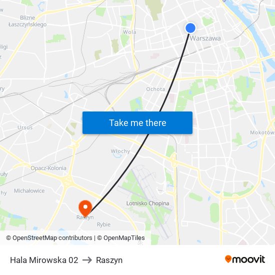 Hala Mirowska 02 to Raszyn map