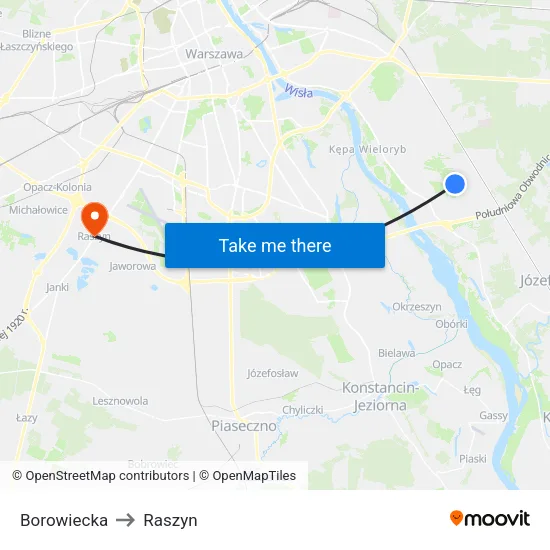 Borowiecka to Raszyn map