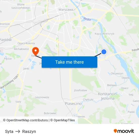 Syta to Raszyn map