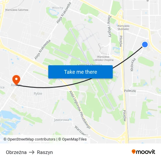 Obrzeżna to Raszyn map