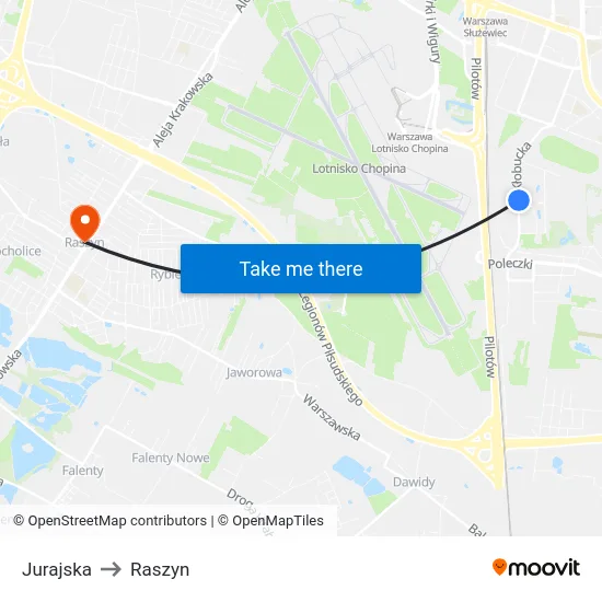 Jurajska to Raszyn map