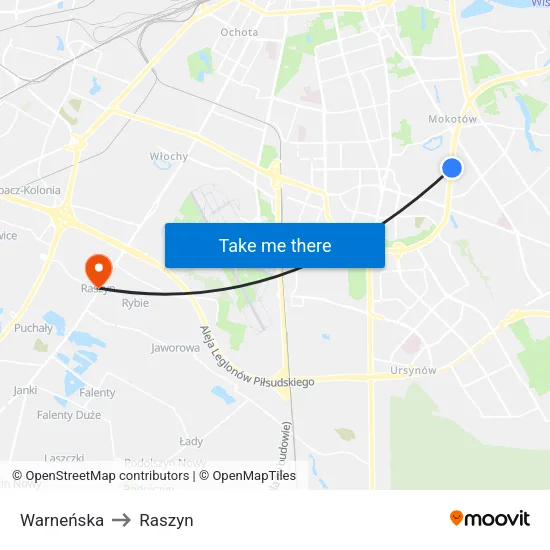 Warneńska to Raszyn map