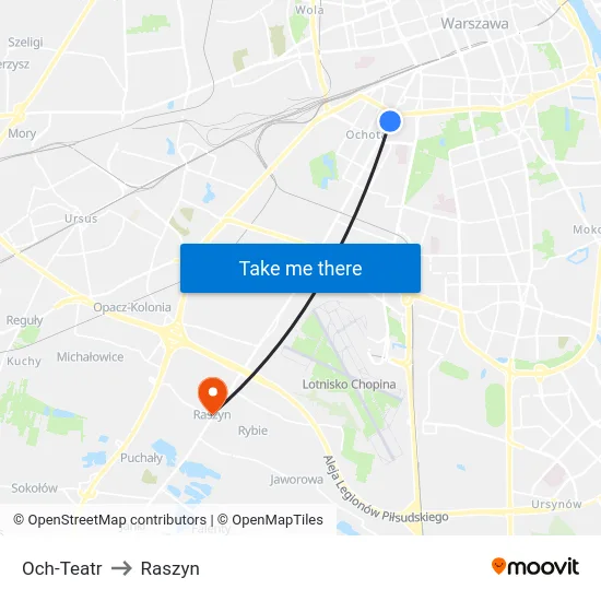Och-Teatr to Raszyn map