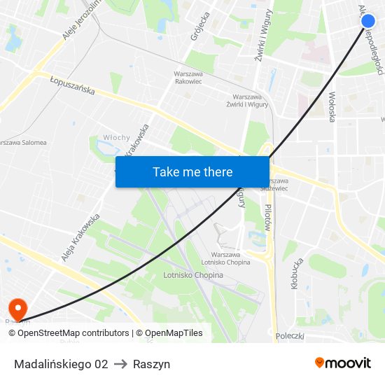 Madalińskiego 02 to Raszyn map