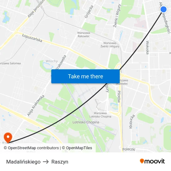 Madalińskiego to Raszyn map