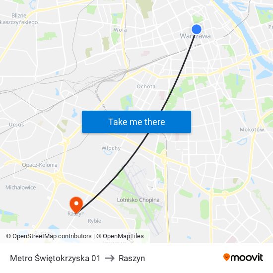 Metro Świętokrzyska 01 to Raszyn map