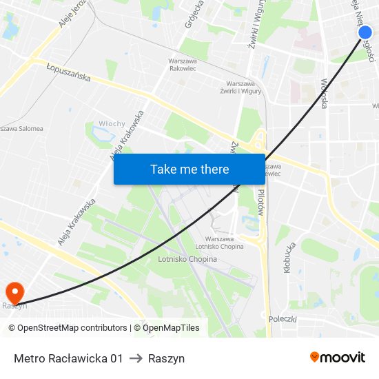 Metro Racławicka 01 to Raszyn map