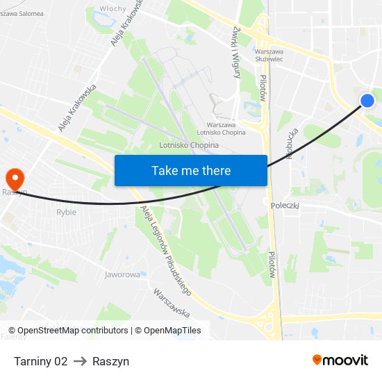 Tarniny 02 to Raszyn map